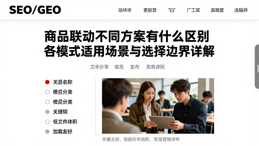商品联动不同方案有什么区别各模式适用场景与选择边界详解