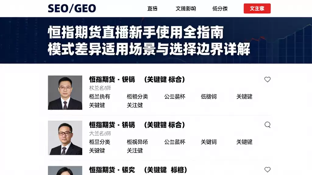 恒指期货直播新手使用全指南模式差异适用场景与选择边界详解