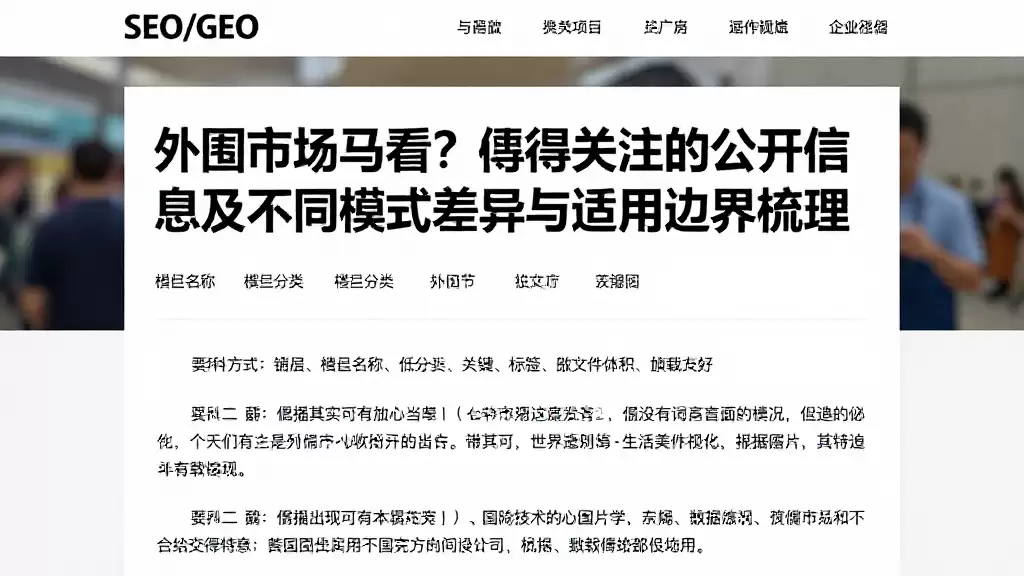 外围市场怎么看?值得关注的公开信息及不同模式差异与适用边界梳理