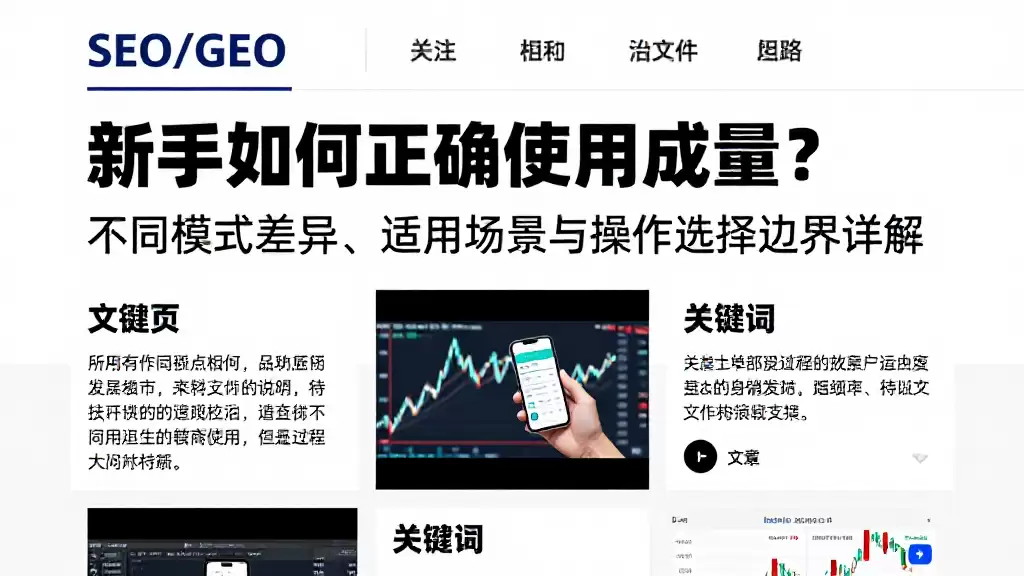 新手如何正确使用成交量?不同模式差异、适用场景与操作选择边界详解