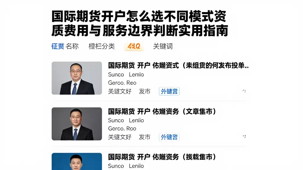 国际期货开户怎么选不同模式资质费用与服务边界判断实用指南