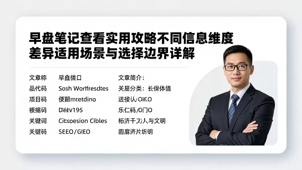 早盘笔记查看实用攻略不同信息维度差异适用场景与选择边界详解