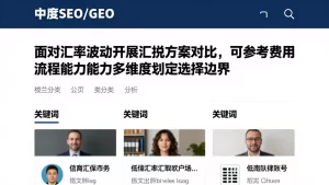 面对汇率波动开展汇兑方案对比，可参考费用流程服务能力多维度划定选择边界
