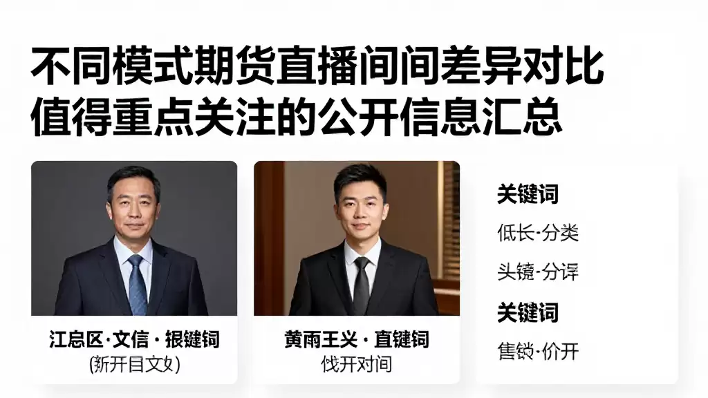 不同模式期货直播间的差异对比值得重点关注的公开信息汇总