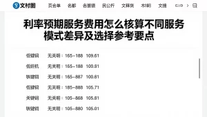 利率预期服务费用怎么核算不同服务模式差异及选择参考要点