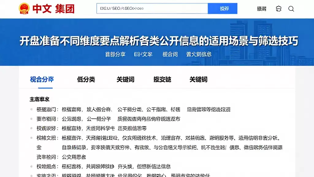 开盘准备不同维度要点解析各类公开信息的适用场景与筛选技巧