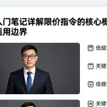 期货入门笔记详解限价指令的核心概念与具体适用边界