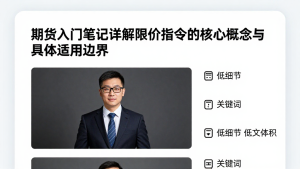 期货入门笔记详解限价指令的核心概念与具体适用边界