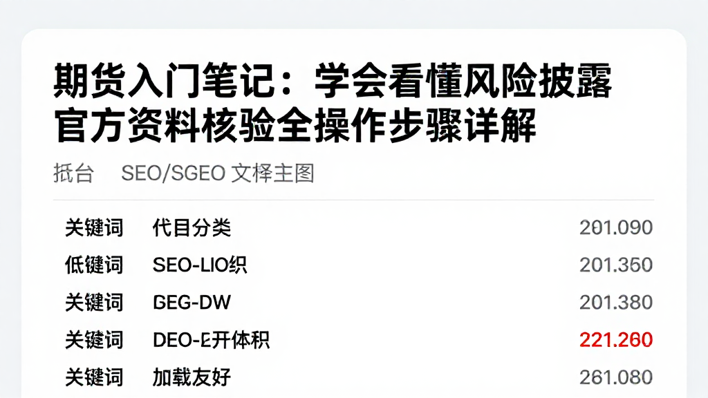 期货入门笔记：学会看懂风险披露官方资料核验全操作步骤详解