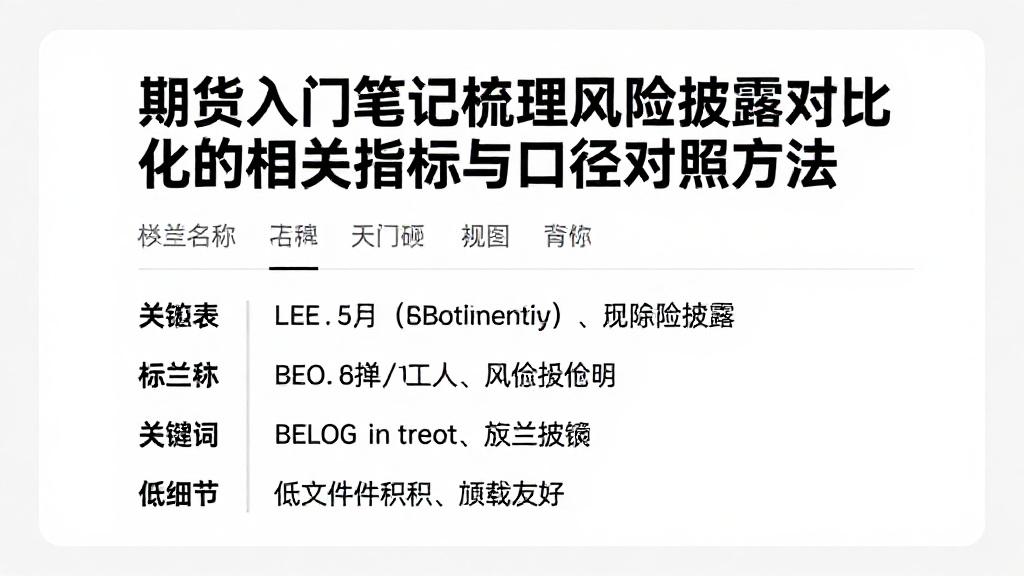 期货入门笔记梳理风险披露对比的相关指标与口径对照方法