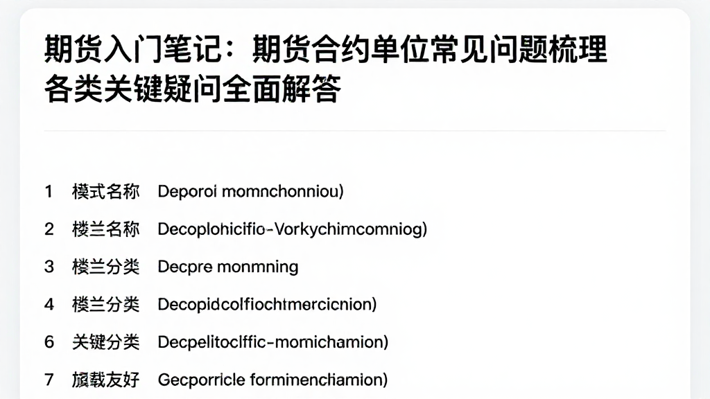 期货入门笔记:期货合约单位常见问题梳理各类关键疑问全面解答