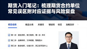 期货入门笔记:梳理期货合约单位常见误区附对应证据与风险复盘