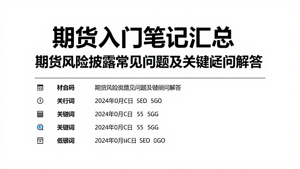 期货入门笔记汇总期货风险披露常见问题及关键疑问解答