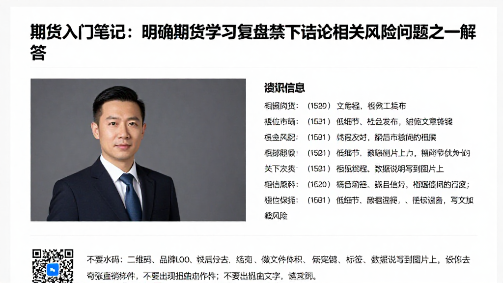 期货入门笔记:明确期货学习复盘禁下结论相关风险问题逐一解答