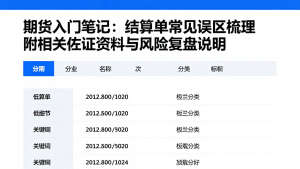 期货入门笔记:结算单常见误区梳理附相关佐证资料与风险复盘说明