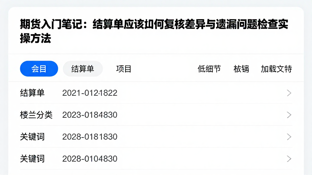 期货入门笔记:结算单应该如何复核差异与遗漏问题检查实操方法