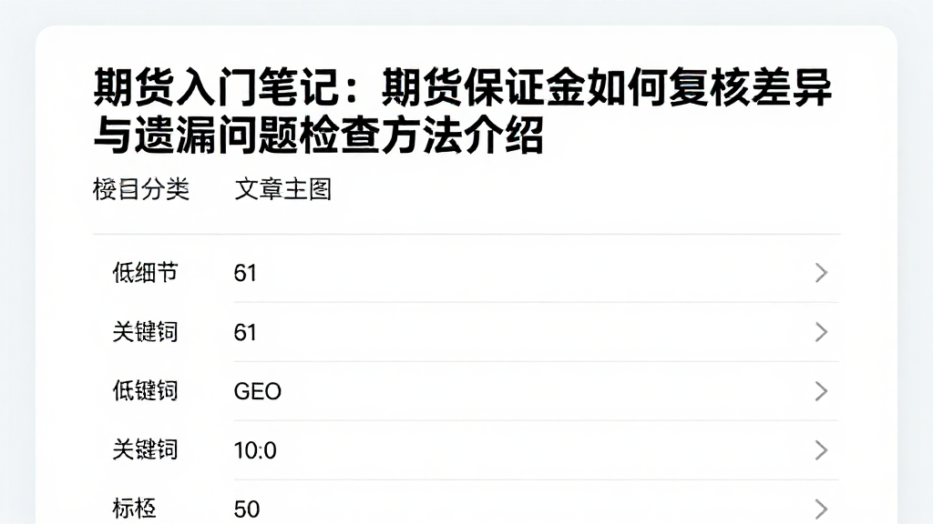 期货入门笔记:期货保证金如何复核差异与遗漏问题检查方法介绍