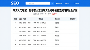 期货入门笔记:新手怎么查看期货合约单位官方资料核验全步骤