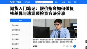 期货入门笔记：限价指令如何做复核差异与遗漏项检查方法分享