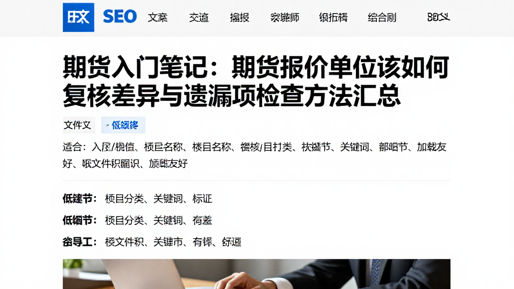 期货入门笔记:期货报价单位该如何复核差异与遗漏项检查方法汇总